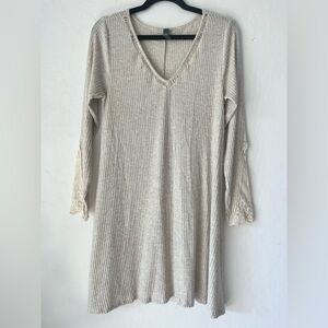 Alya Cream Ribbed Knit Top